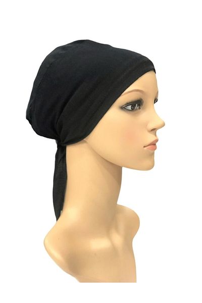 Esarp Center Women's Black Combed Cotton Bonnet