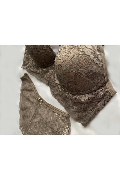 Betimoda Σετ γυναικείο Bralet και σουτιέν με δαντέλα Mink