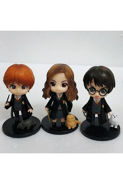 BANDAI Harry Potter 3 Piece Figure Toy Set 10 cm Hp Hermonie Ron Weasley