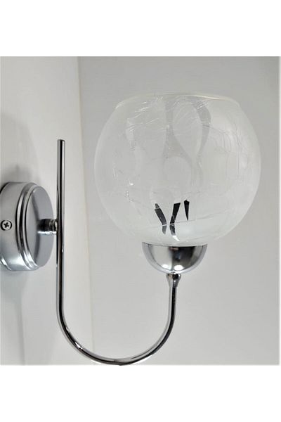 Uçar Chrome Flame Glass Sconce
