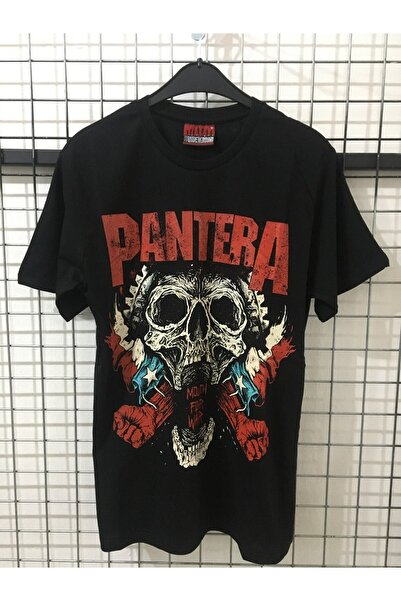 Olympus plus Unisex Siyah Pantera Baskılı Tshirt