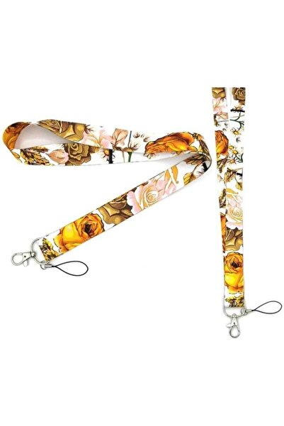 kürkçü Card de identitate vintage cu curea pentru gât cu șnur de trandafiri