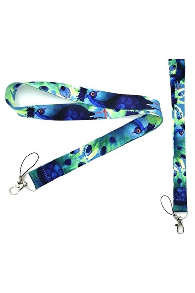 kürkçü Card de identitate cu șnur pentru gât cu păun