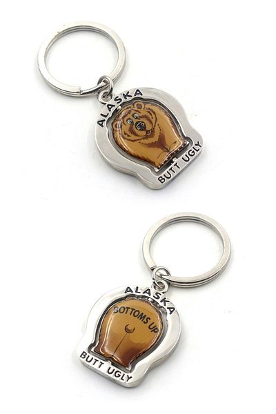 Dünyadan Hediyeler Alaska Two-Faced Bear Metal Keychain