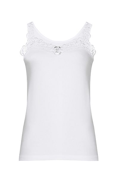 Şahin Women's Lycra Laced White Tank Top