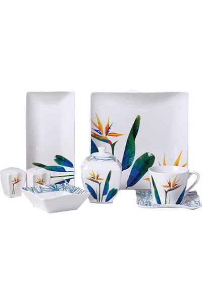 KORKMAZ A8585 Link Collection 28 Piece Square Breakfast Set