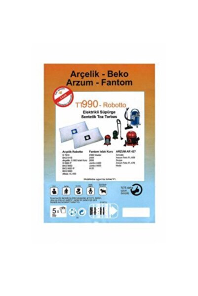 Arçelik -beko-fantom-arzum-ariwato Σακούλες ηλεκτρικής σκούπας 10 τεμαχίων