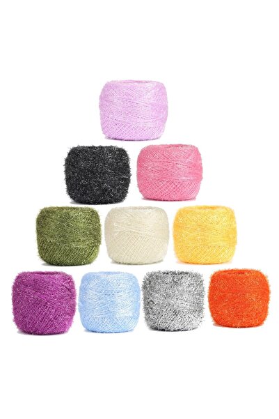 E Elmas خيط تطريز رقم 25 مختلط الألوان لامع (10 قطع 25 جرام)