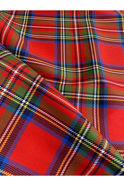 Favor Yılbaşı Temalı Ekose Desenli Dijital Baskılı Kumaş Fvr-1741
