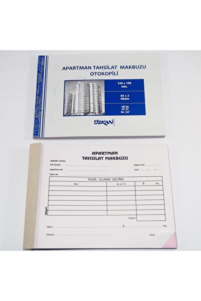 Önder Özkan Özkan Apartman Tahsilat Makbuzu Otokopili