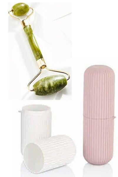 QNİAY Facial Care Massage Jade Stone + Organizer Box (Set of 2)