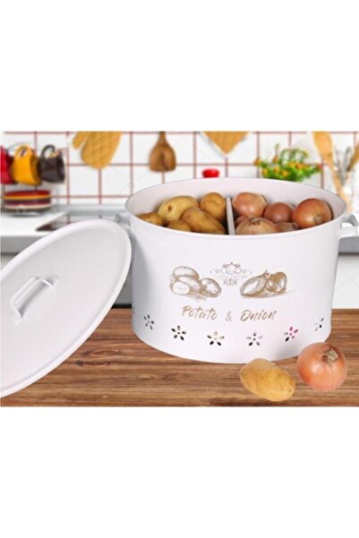 Genel Markalar Sultanımhome 2 Bölmeli Beyaz Patates Soğan Saklama Kabı