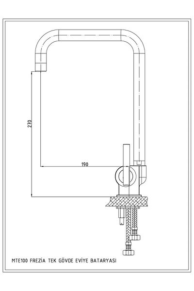 GPD Freezıa Mix Single Body Sink Faucet Mte100