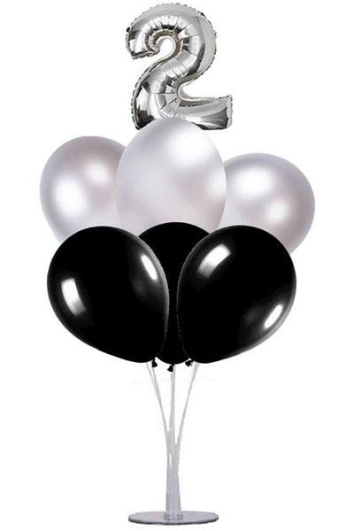 Ekin Süs Silver 2 Number Balloon Stand