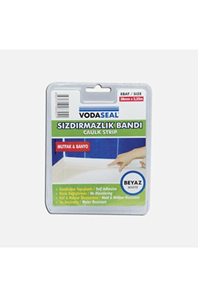 Vodaseal Lavabo Banyo Küvet Lavabo Kenar Sızdırmazlık Bandı 38mmx3,35mt Beyaz