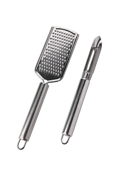 morponi Steel 2-Piece Peeler and Grater Set