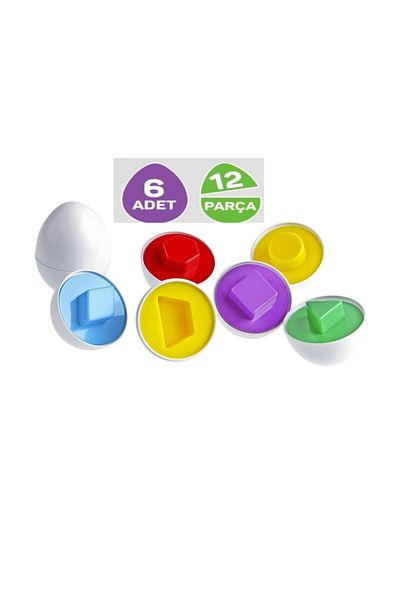 AteşTech Matching Up Eggs Geometric Egg Matching Set of 6