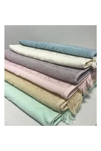 Nurpak 6 Κομμάτια Αμένη Κενή Πετσέτα Χεριών 50x90 με Κρόσσια