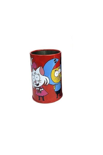 Kral Şakir Red Metal Desk Pen Holder