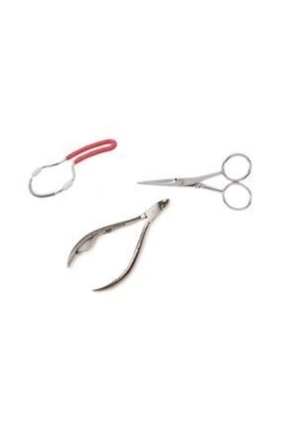 İzla مجموعة العناية الثلاثية - زنبرك لإزالة الشعر/قلم لحم الكوبالت/مقص متوسط