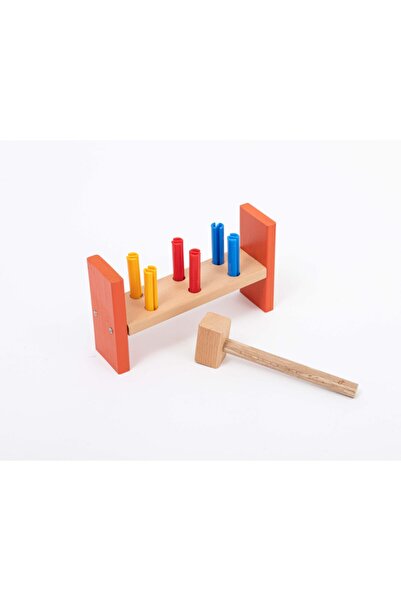 Uzay Ahşap Çak-çak Oyunu Çak-tak Seti Tak-çak Eğitici Bloklar Turuncu