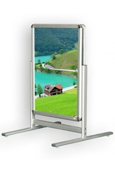 PROJENEON 70x100cm Çift Iki Taraflı Kısa Ayak Alüminyum Reklam Poster Pano