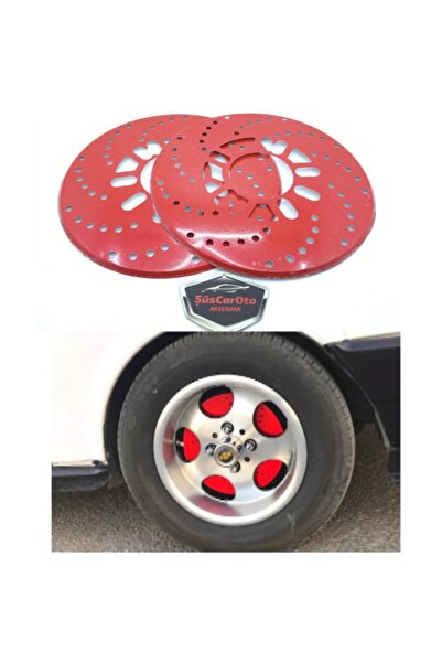 ŞüsCarOto Üniversal Kampana Sacı Disk Sacı Disk Fırfırı 2'li Set 14'' Ve Üzeri Kırmızı