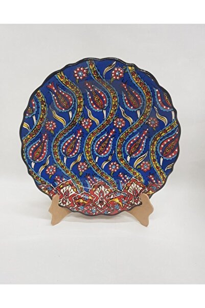 Çini Sultan 25 cm El Emeği Desenli Duvar Tabağı
