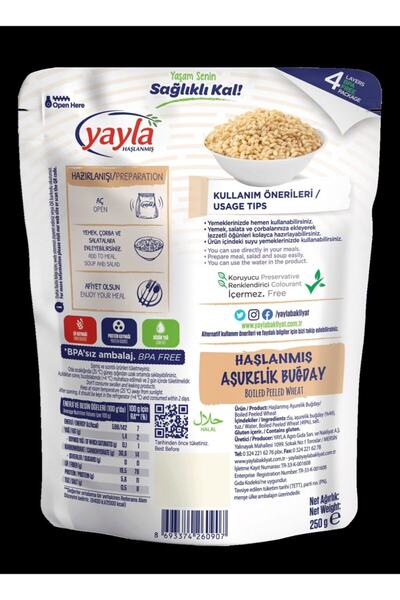 Yayla Haşlanmış Aşurelik Buğday 250 Gr