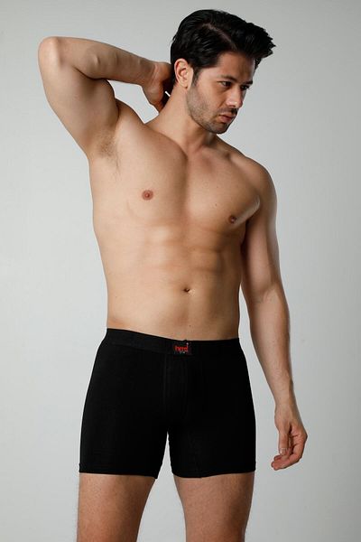 Hmd Ανδρικό βαμβακερό μαύρο Lycra Boxer & Άνετη Υφή
