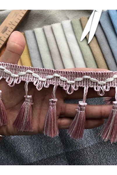 Saççax Exclusive Gül Kurusu-krem Renk Perde Püskülü Makine Saçak