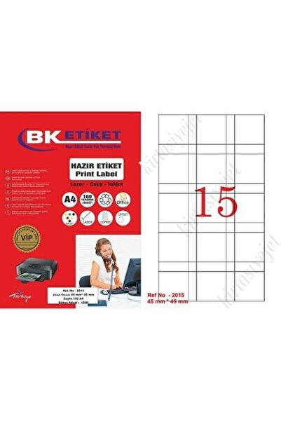 BK Tw-2015 Veličina 45 X 45 mm Laserska etiketa A4 15 etiketa na stranici