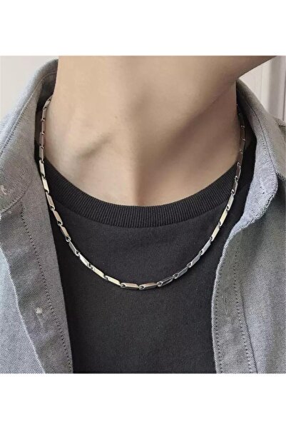 Jaida Moda قلادة فضية من الفولاذ المقاوم للصدأ 316 لتر