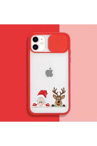 mooodcase Noel Baba Geyik Iphone 11 Kamera Korumalı Kırmızı Telefon Kılıfı