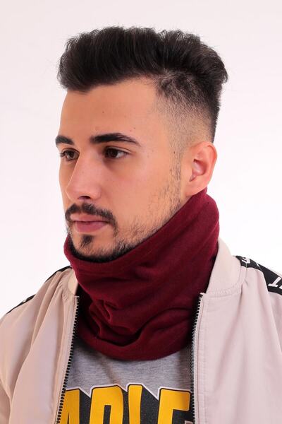 lovebox Men's Burgundy Fleece - Two Way Usable Beret Fleece Neck Collar