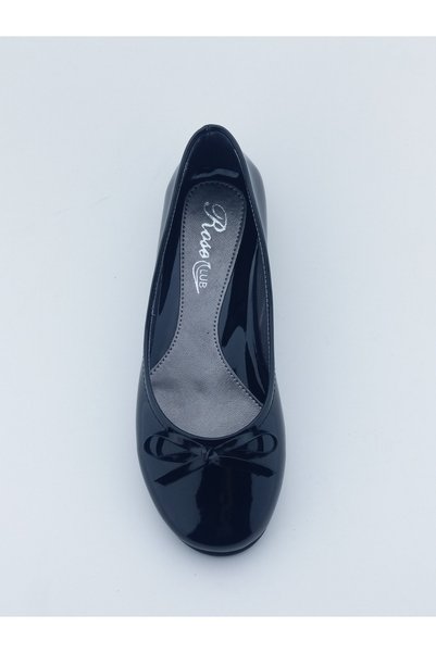 Rose Club Kids Girl's Black Patent Leather Ballerina Shoes