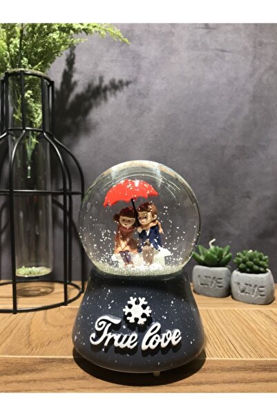 Espa Şemsiyeli Romantik Sevgili Tasarımlı Kendinden Püskürtmeli Müzikli Işıkl...