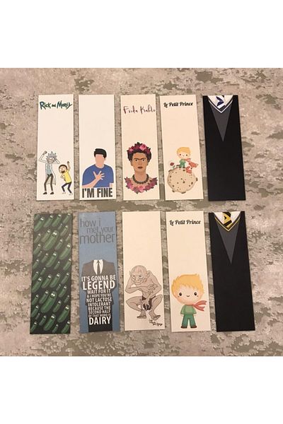 Paytak Moda Series Film Mixed Patterned 10-Piece Bookmark Set Pytkkayr0013