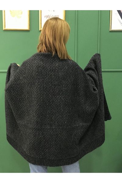 Ocean Women's Black Muline Knitwear Shoulder Shawl
