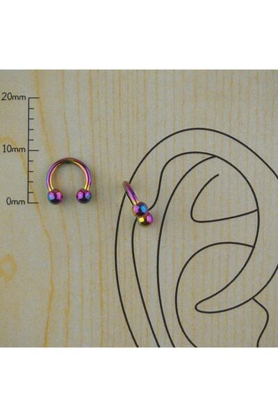 Genel Markalar Renkli Halka Cerrahi Çelik Kıkırdak - Tragus - Dudak - Burun -...