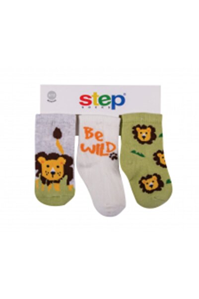 Step Unisex Kids Green Bamboo 3-Piece Socks