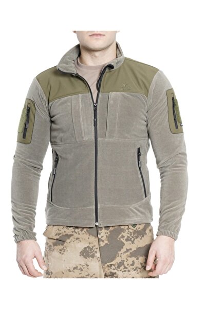 Vogel معطف رجالي من الصوف باللون البيج التكتيكي الكاكي من غارني