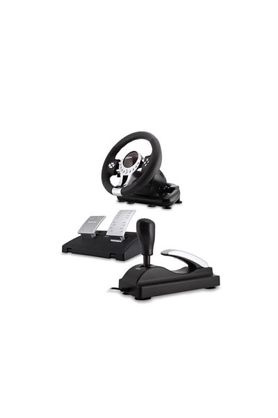Snopy V5H Steering Wheel Set Pro USB Gamepad Gaming Steering Wheel with Metalic Handbrake