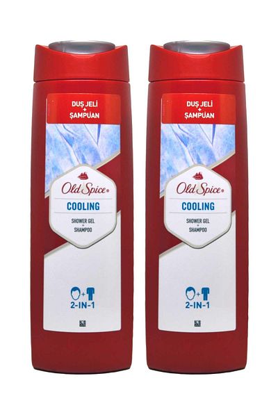 Old Spice 400 ml Cooling Shower Gel and Shampoo - 2 in 1, X 2 Pieces