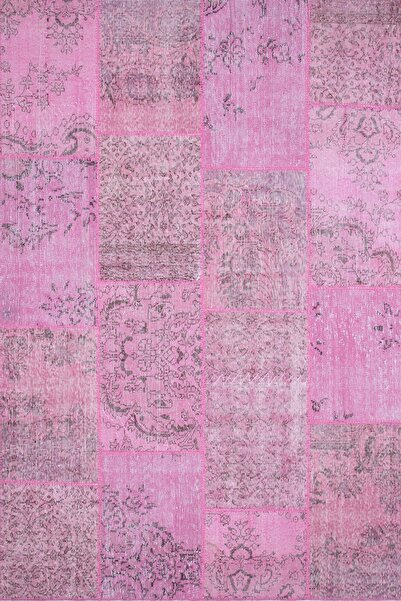 Eko Halı Patchwork Kırkyama Vıntage Halı Pembe 120*180 Cm