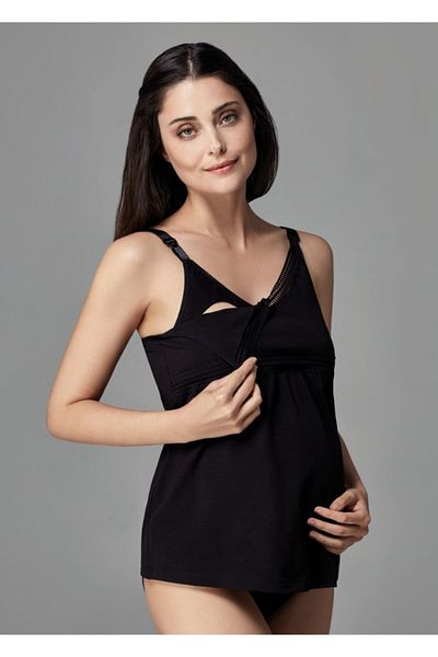 Eros قميص رياضي أسود للحوامل للموسم الجديد (قطعة واحدة اقتصادية)