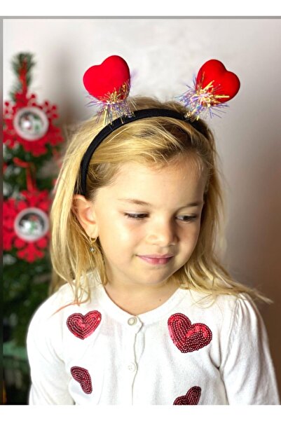 QUEEN AKSESUAR Suede Heart Swinging Horn Velvet Luxury Crown Shiny Ornate Adult Children's Crown
