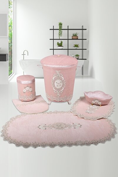 Exclusive Powder 6 Pcs Lacy Bathroom Dirty Laundry Basket Set