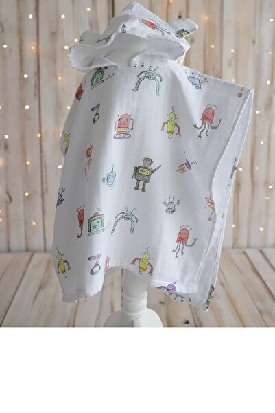 MAMMA VIA BABY روبوتات موسلين بونشو 60 سم × 68 سم