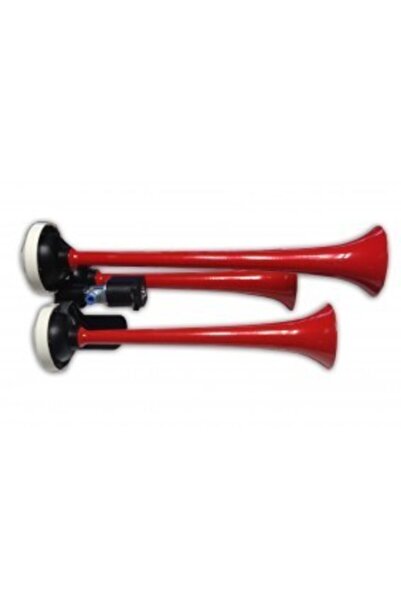 HIDO 12V HAVALI KORNA KIRMIZI 3 BORULU DÜZ - HD.570B
